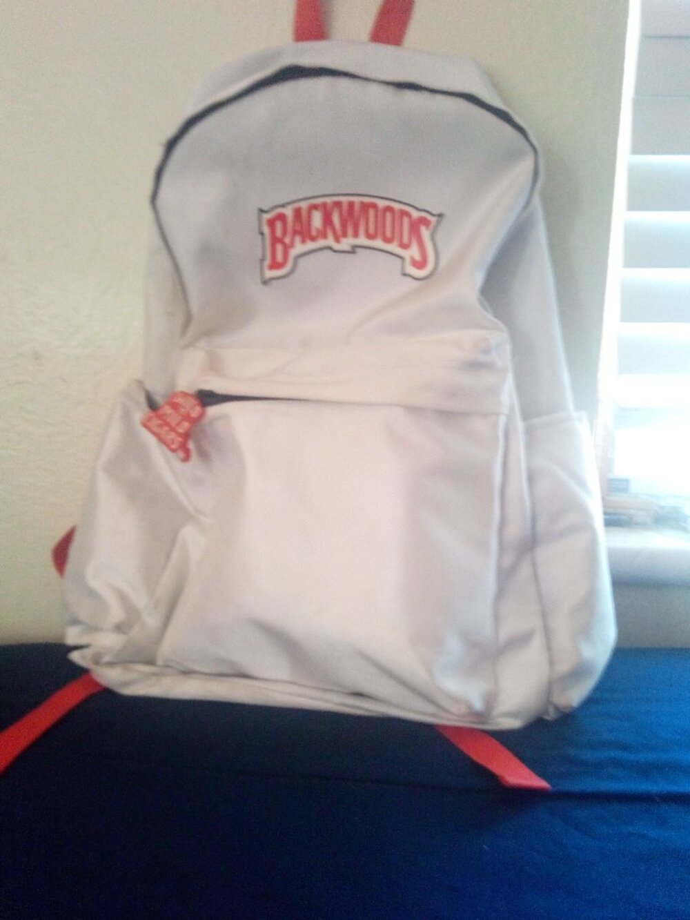 Backwoods backpack red and white. Large capacity